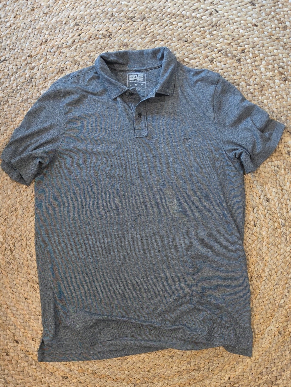 American Eagle Outfitters Men's Heather Gray Polo